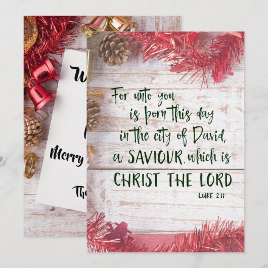 KJV Scripture Christmas Feiertagskarte (Vorne/Hinten)