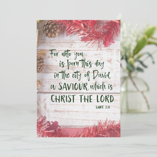 KJV Scripture Christmas Feiertagskarte (Stehend Vorderseite)