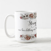 KJV Verse Stärke und Ehre Christliche Damen Kaffeetasse (Links)