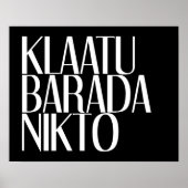 KLAATU BARADA NIKTO POSTER (Vorne)