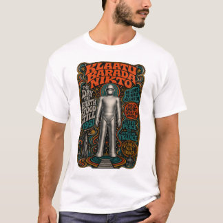 Klaatu Barada Nikto psychedelischer Gort Roboter T-Shirt