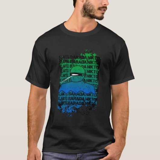 Klaatu Barada Nikto Robot Sifi T-Shirt (Vorderseite)