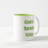 Klaatu Barada Nikto Zweifarbige Tasse (VorderseiteRechts)