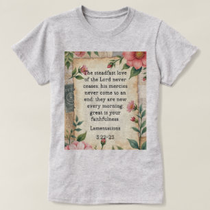 Klagelieder 3:22–23 Vintage-Blumendesign  T-Shirt
