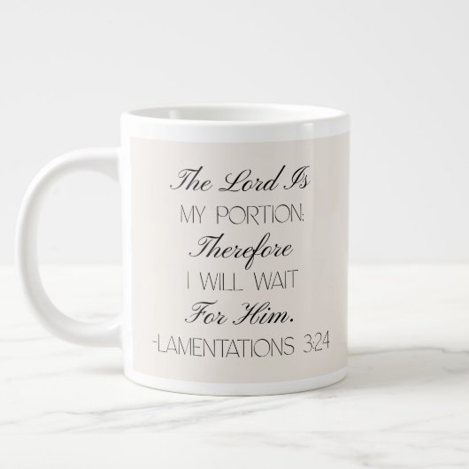 Klagelieder 3:24 Hoffnung Bibelvers Tasse (Links)