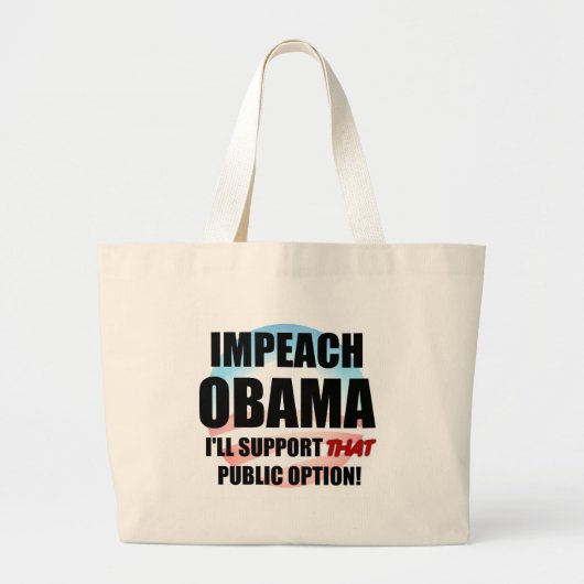Klagen Sie Obama an Jumbo Stoffbeutel (Vorne)