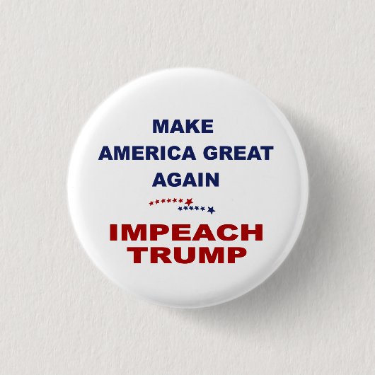 Klagen Sie Trumpf an Button (Vorderseite)