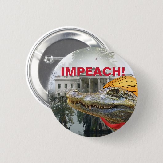 KLAGEN SIE TRUMPF AN! das Haus-Sumpf-Trumpf-Reptil Button (Vorne & Hinten)
