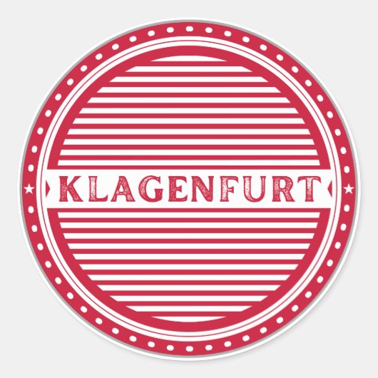 Klagenfurt City Pride Emblem – Austria Identity Runder Aufkleber (Vorderseite)
