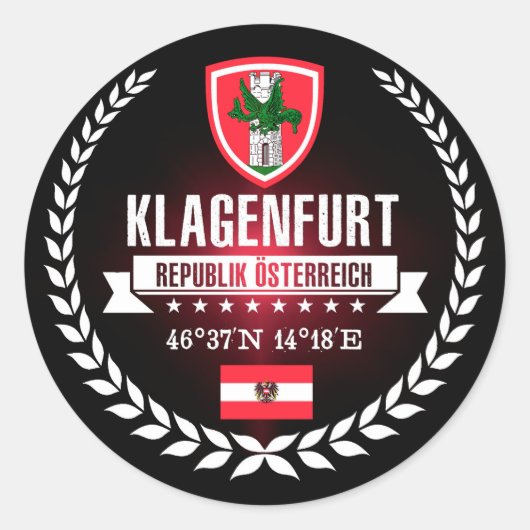 Klagenfurt Runder Aufkleber (Vorderseite)