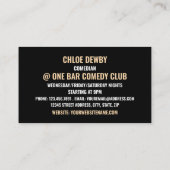 Kläger, Comedian, Comedy Club Visitenkarte (Rückseite)