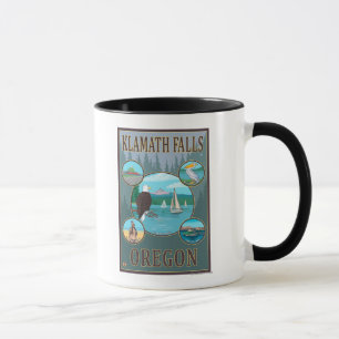 Klamath-Fälle, OregonScenic Reise-Plakat Tasse