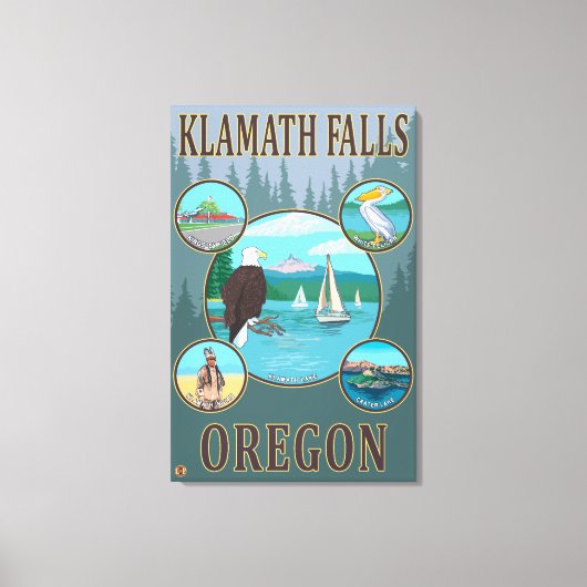 Klamath Falls, OregonScenic Travel Poster Leinwanddruck (Vorderseite)