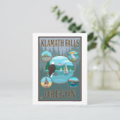 Klamath Falls, OregonScenic Travel Poster Postkarte (Stehend Vorderseite)
