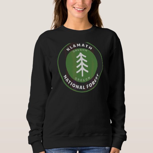 Klamath National Forest Oregon or Tree Abzeichen Sweatshirt (Vorderseite)