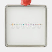 Klammer-Zähne Silbernes Ornament (Vorne)