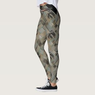 Klammern auf Holz (geknackt) Leggings