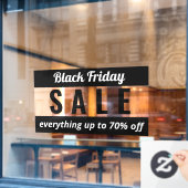 Klammern aus schwarzem Laden mit Vorhängeschild Fensteraufkleber (Café-Fenster)