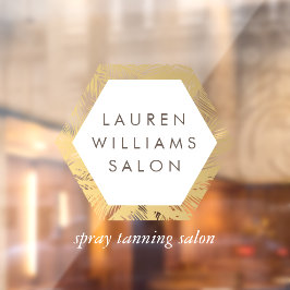 Klammern des Fensters "Golden Palms Spray Tanning Fensteraufkleber