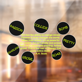 Klammern des Fensters "Kreative Transformation" Fensteraufkleber