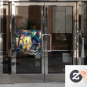 Klammern des Fensters "Whimsical Treehouse" Fensteraufkleber (Büro Tür)