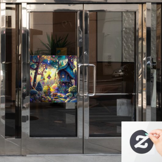 Klammern des Fensters "Whimsical Treehouse" Fensteraufkleber (Büro Tür)