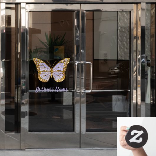 Klammern des Lavendelpatronenlogos Fensteraufkleber (Büro Tür)