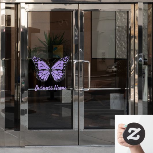 Klammern des lila Schmetterlingslogos Fensteraufkleber (Büro Tür)