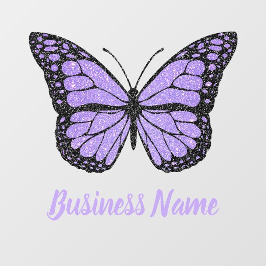 Klammern des lila Schmetterlingslogos Fensteraufkleber (Blatt)