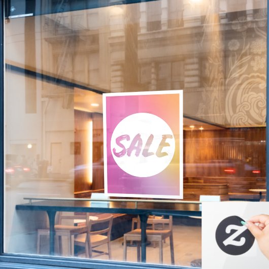 Klammern des rosa Gelben Ombre-Händlers Fensteraufkleber (Café-Fenster)