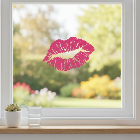 Klammern des rosa Lips Fensteraufkleber