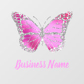 Klammern des rosa Schmetterlingslogos Fensteraufkleber (Blatt)