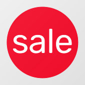 Klammern des runden Verkaufszeichens, weiß, rot Fensteraufkleber (Blatt)