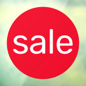 Klammern des runden Verkaufszeichens, weiß, rot Fensteraufkleber (Blatt 3)