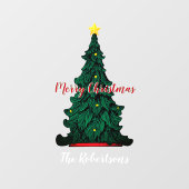 Klammern des traditionellen grünen Weihnachtsbaume Fensteraufkleber (Blatt)