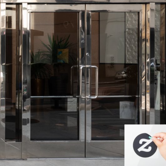 Klammern des weißen, undurchsichtigen Hintergrunds Fensteraufkleber (Büro Tür)