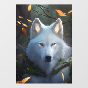 Klammern des weißen Wolfs Fensteraufkleber