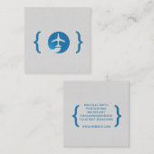 Klammern/Flugzeuglogo Quadratische Visitenkarte (Vorne/Hinten)