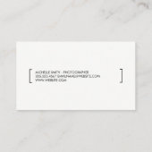 Klammern / Fotograf Visitenkarte (Rückseite)