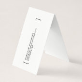 Klammern / Fotograf Visitenkarten (Rückseite)