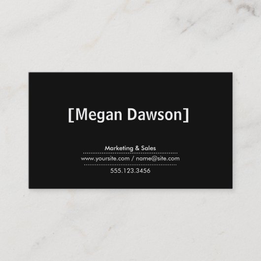 Klammern Schwarzer Hintergrund Visitenkarte (Vorderseite)