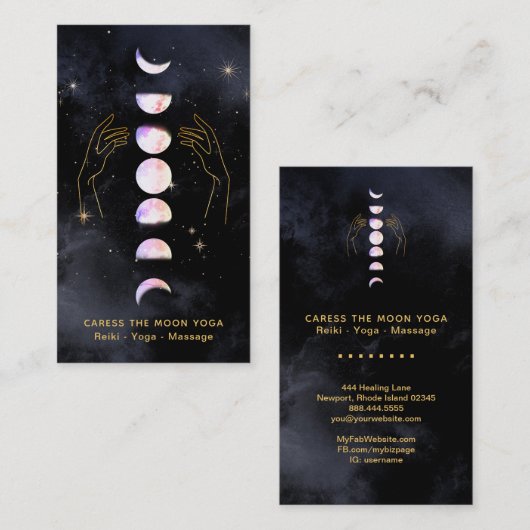 *~* Klammern Sie die OPAL Mondphasen + Hände Celes Visitenkarte (Vorne/Hinten)