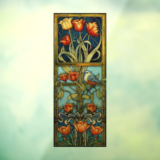 Klammern von Tulips und Birds Sun Catcher Fensteraufkleber (Blatt 3)