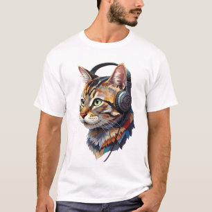 Klang der Schnurrhaare – Abstrakte Katze in Farbe T-Shirt
