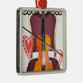 Klang der Violine Liebe Hakuna matata valentine Silbernes Ornament (Rechts)