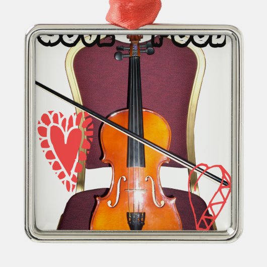 Klang der Violine Liebe Hakuna matata valentine Silbernes Ornament (Vorne)