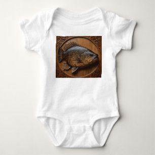 Klang des Flusses: Murray Cod Holz Druck, Baby Strampler