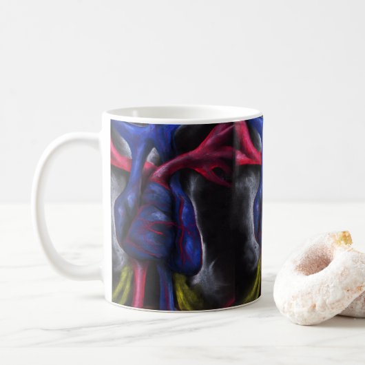 Klang einer anatomischen Wissenschaft des Blauen H Kaffeetasse (Mit Donut)