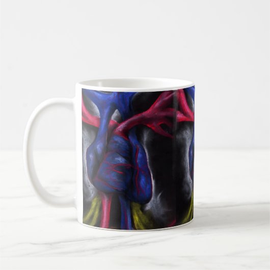 Klang einer anatomischen Wissenschaft des Blauen H Kaffeetasse (Links)