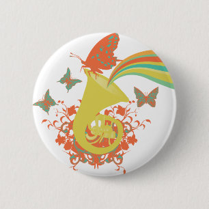 Klänge eines Hornvektordesigns Button